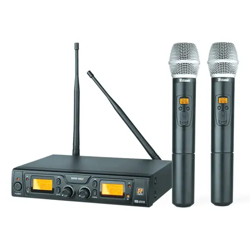 Microfone Sem Fio Duplo UHF Staner SRW48D/HT-48