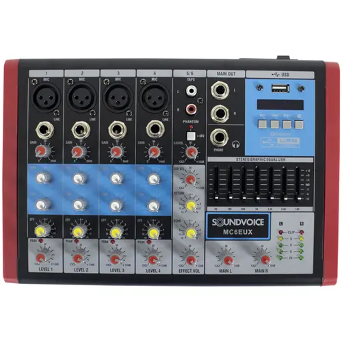 Mesa de Som Compacta Soundvoice MC6 EUX