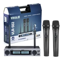 Microfone Sem Fio Duplo UHF Vokal VLR 502