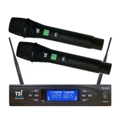 Microfone Sem Fio Duplo UHF TSI 8299