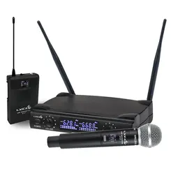 Microfone Sem Fio UHF Lyco UH 08MHLI