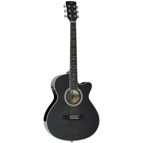 Violão Mini Jumbo Elétrico Vogga VCE330 BMF (Black Maple Flamed)
