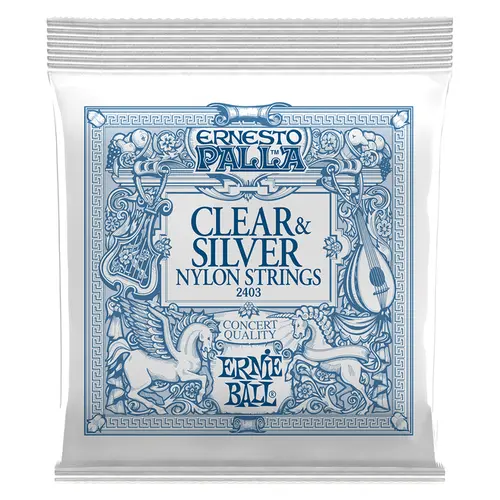 Encordoamento Ernie Ball p/Violão Classico Ernesto Palla Clear & Silver Nylon Tensao Media P02403