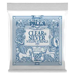 Encordoamento Ernie Ball p/Violão Classico Ernesto Palla Clear & Silver Nylon Tensao Media P02403