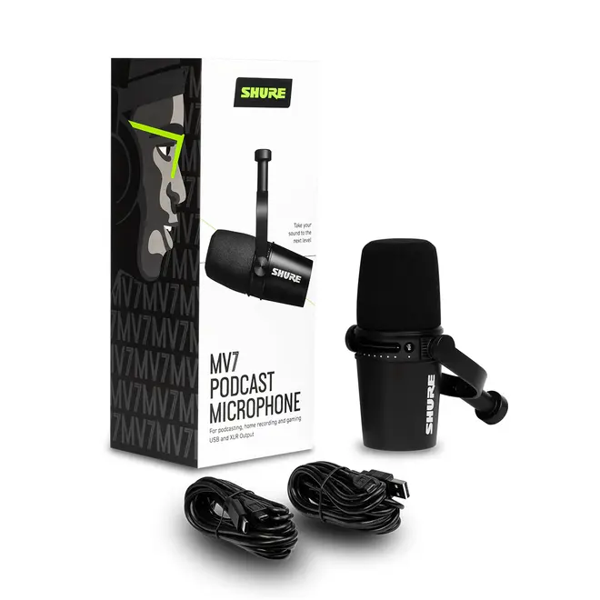 Microfone Podcast Shure MV7-K PS.12815.8931 - Microfone Podcast