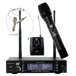 Microfone Sem Fio Duplo TSI BR-7000 CLI UHF