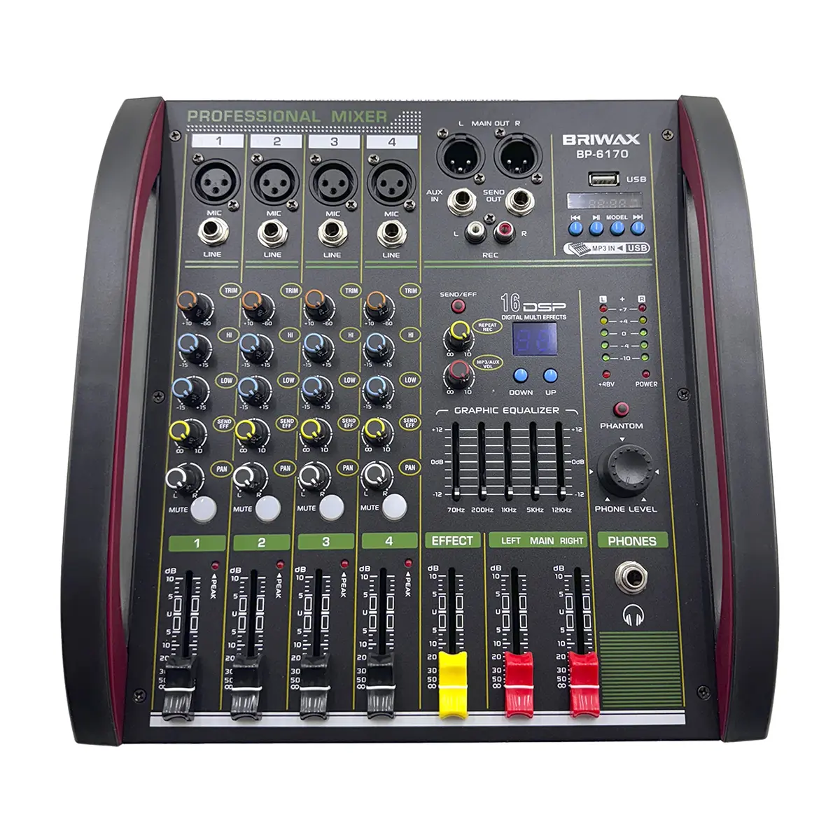 Mesa de Som 4 Canais BP 6170 Briwax PS.12815.9079 - Mesa de Som 4