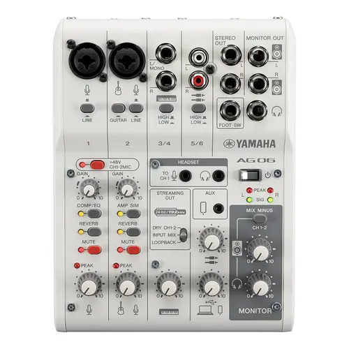 YAMAHA AG06mk2 フットスイッチ付 オーディオインターフェース Interface de Áudio Yamaha AG06MK2 Branca PS.12815.9238 - Interface