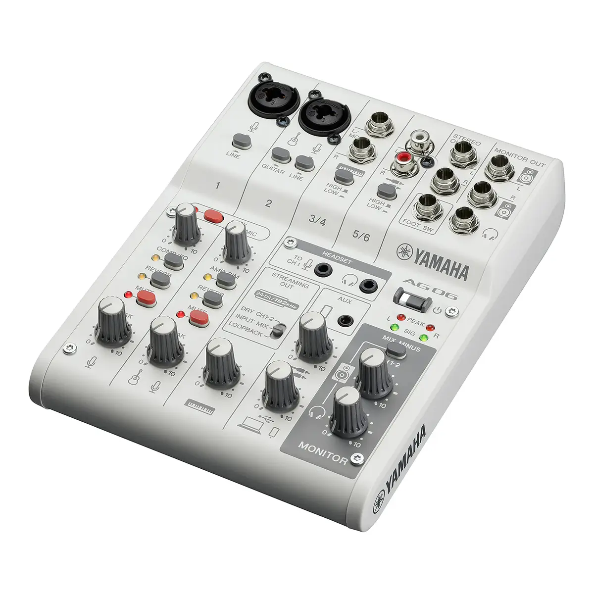 Interface de Áudio Yamaha AG06MK2 Branca PS.12815.9238 - Interface