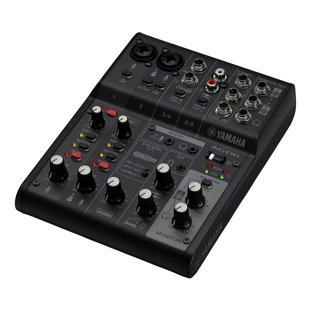 Interface de Áudio Yamaha AG06MK2 Preta PS.12815.9237 - Interface