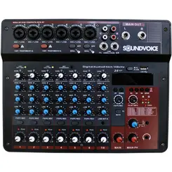 Mesa de Som Compacta Soundvoice MC8 BT