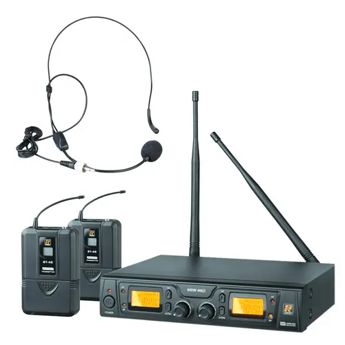 Microfone SF Duplo Headset UHF Staner SRW48D/HT9A