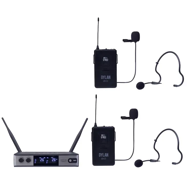 Microfone Sem Fio Duplo Dylan UDX-06 MULTI PS.12815.9858