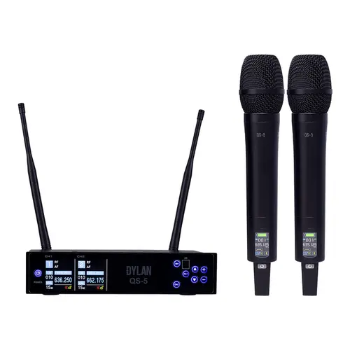 Microfone Sem Fio Duplo UHF Dylan QS-5