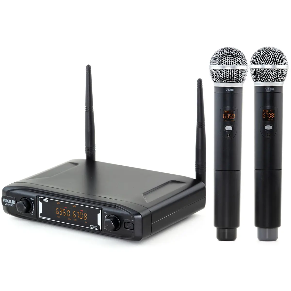 Microfone Sem Fio Duplo de Mão Vokal VS148DM PS.12815.9956
