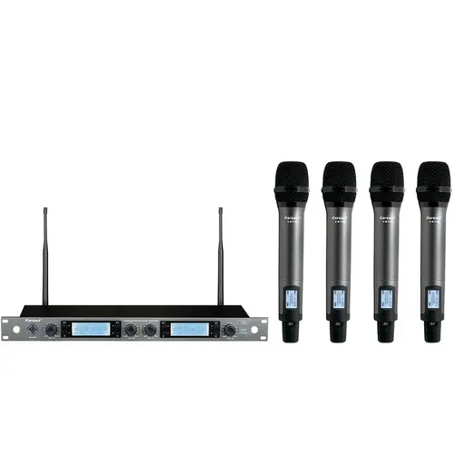 Microfone Sem Fio Quadruplo de Mão Rack Karsect KRP4R