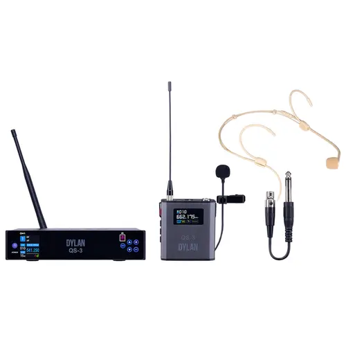 Microfone Sem Fio UHF Dylan QS-3